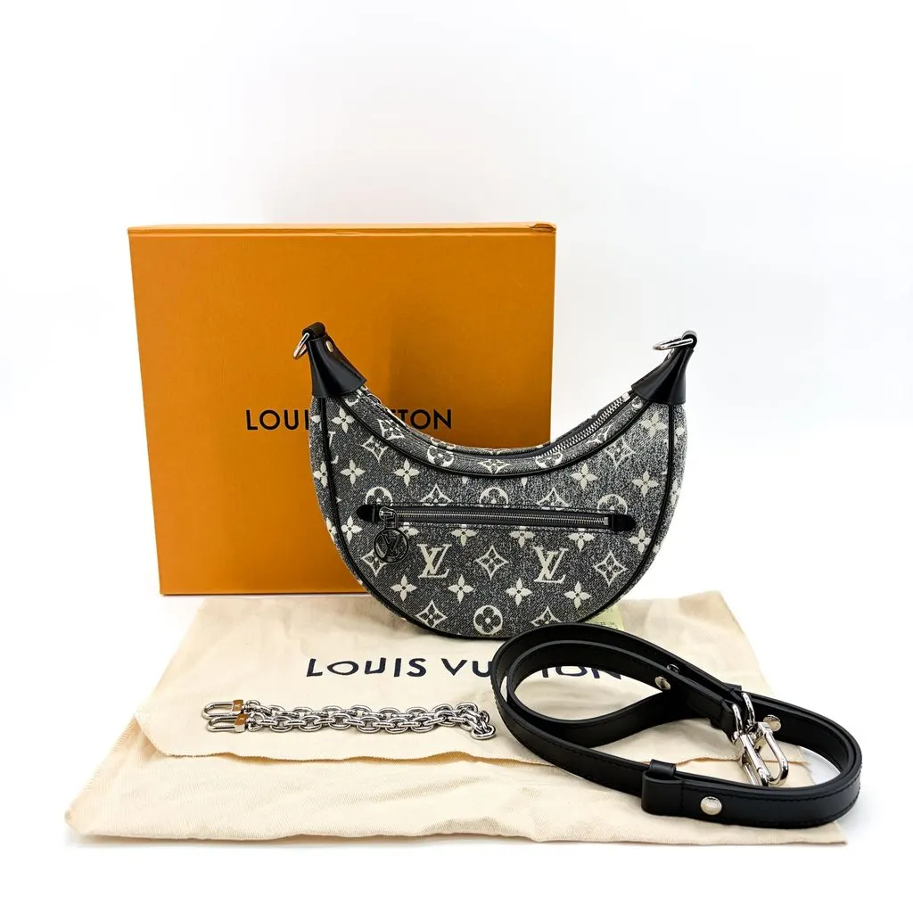 Louis Vuitton Loop Monogram Denim Black Black Denim Very good - Back View