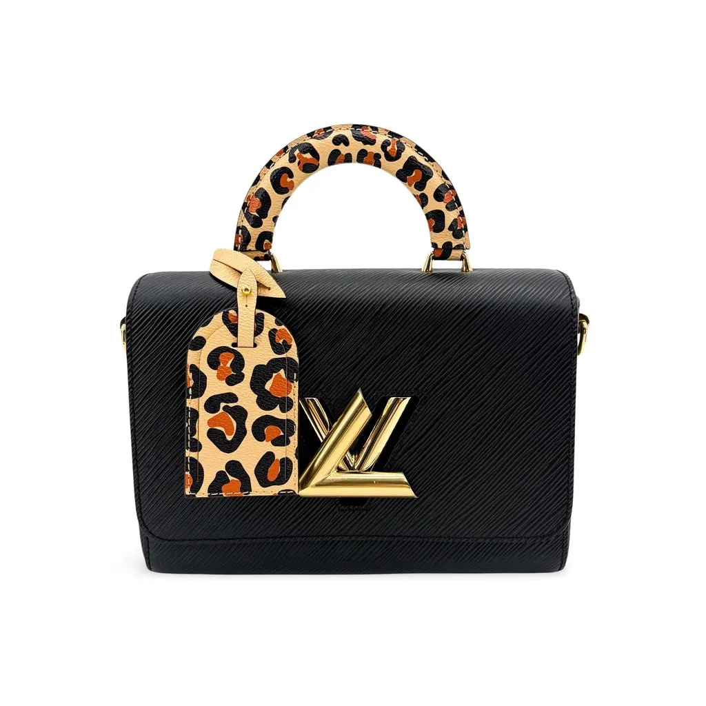 Louis Vuitton Twist One Handle PM Black Epi Leather Leopard Beige Leather Very good - Front View