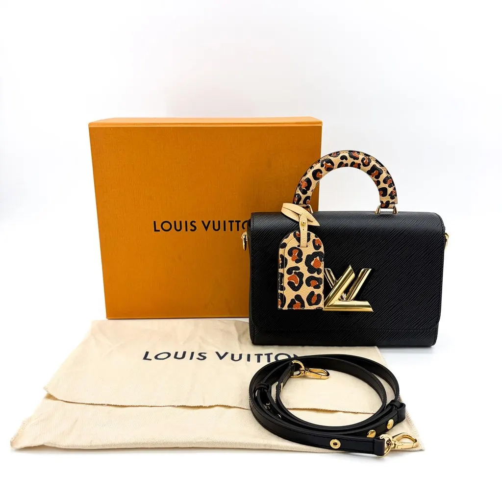 Louis Vuitton Twist One Handle PM Black Epi Leather Leopard Beige Leather Very good - Back View