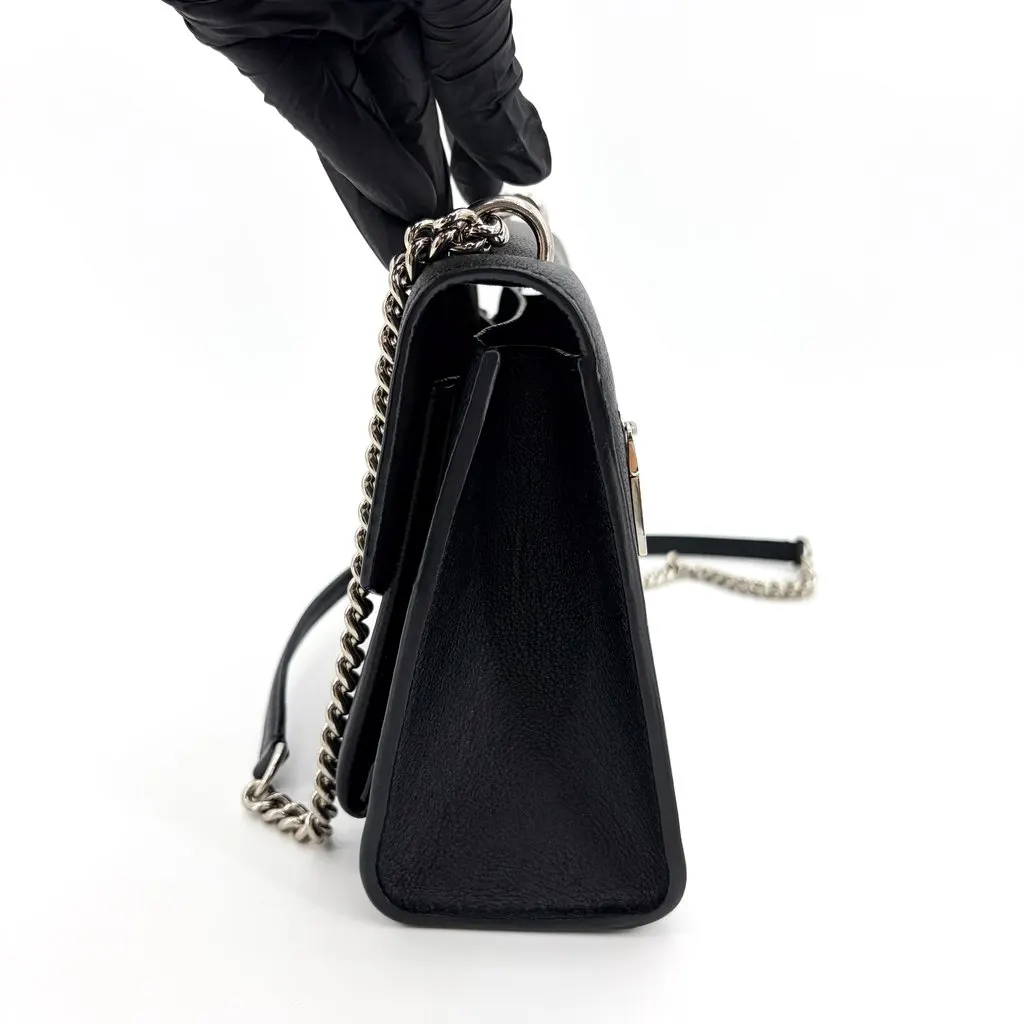Louis Vuitton Lockme II Shoulder Bag Black with Silver Hardware Black Leather Good - Inside View