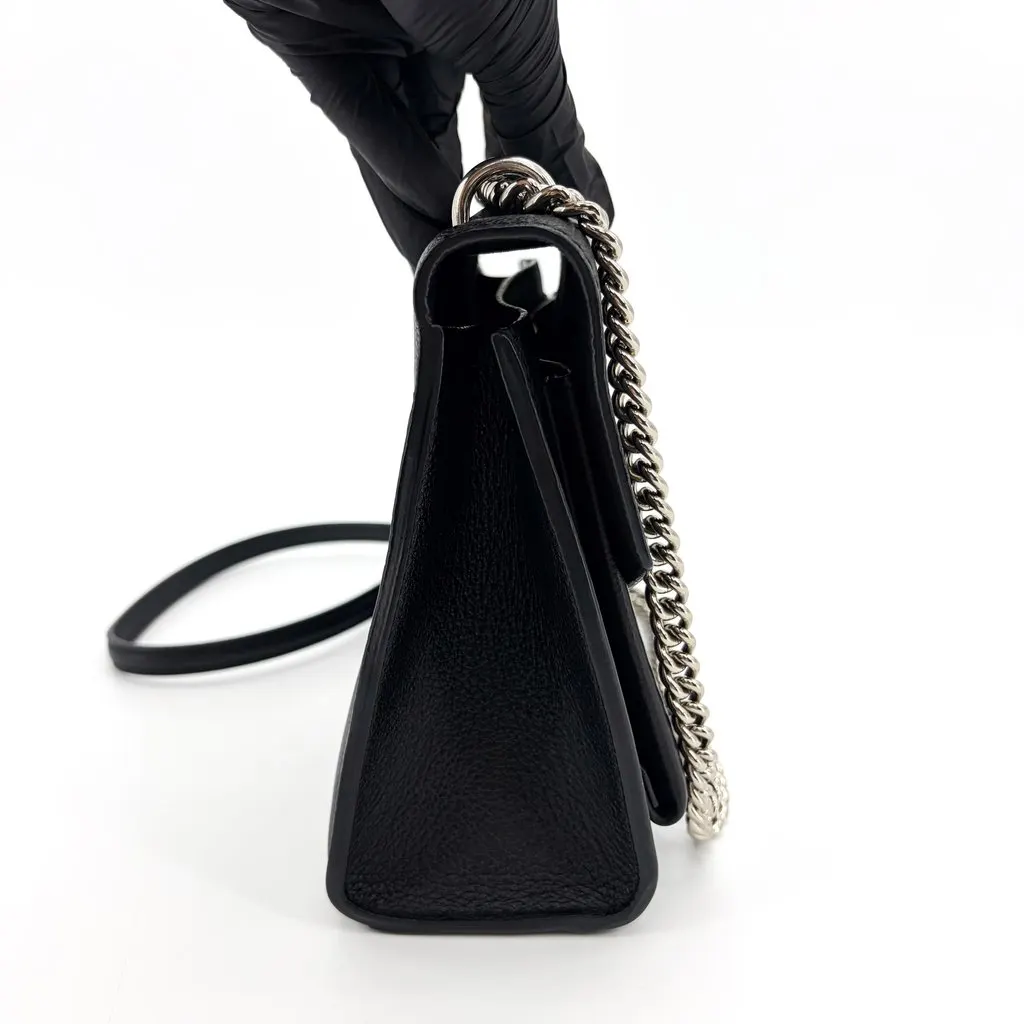 Louis Vuitton Lockme II Shoulder Bag Black with Silver Hardware Black Leather Good - Model View