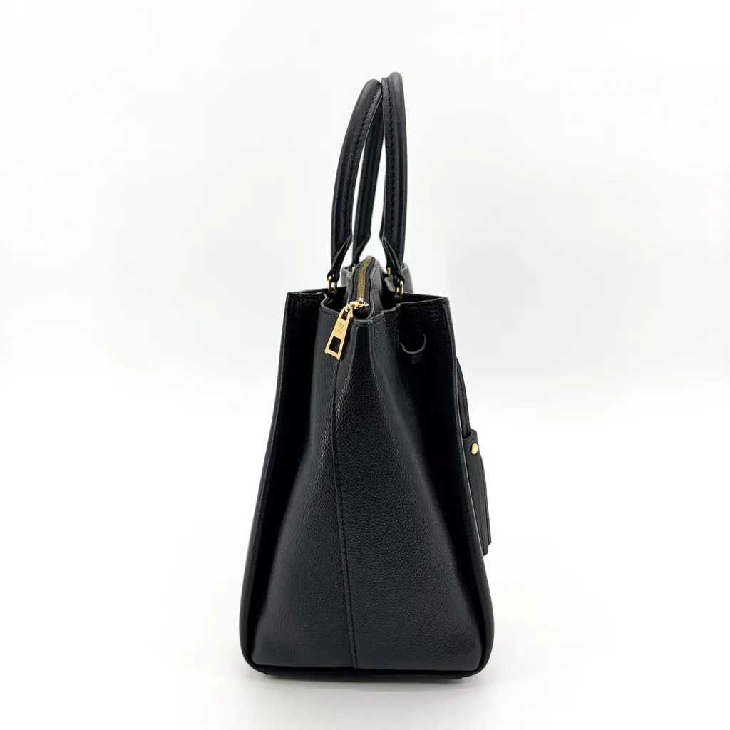 Louis Vuitton Haumea Mahina Noir Black Leather Good - Model View