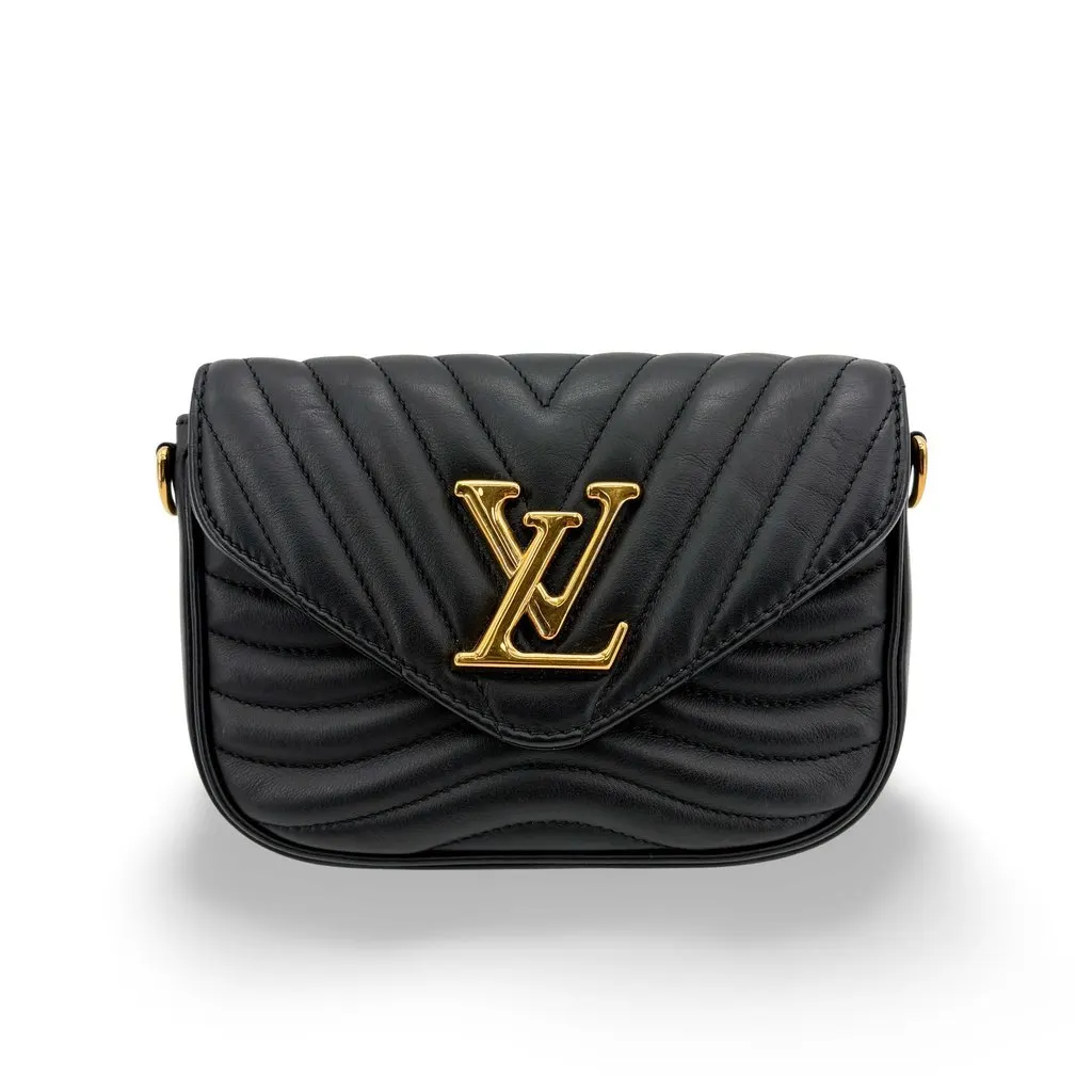 Louis Vuitton New Wave Multi Pochette Black Black Leather Very good - Front View