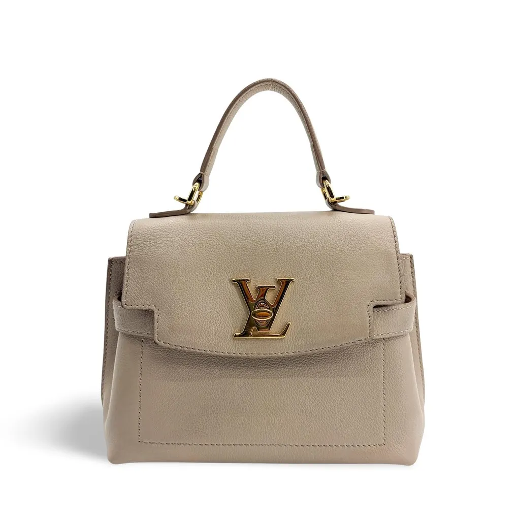 Louis Vuitton Lockme Ever BB Galle Gold Beige Leather Good - Front View