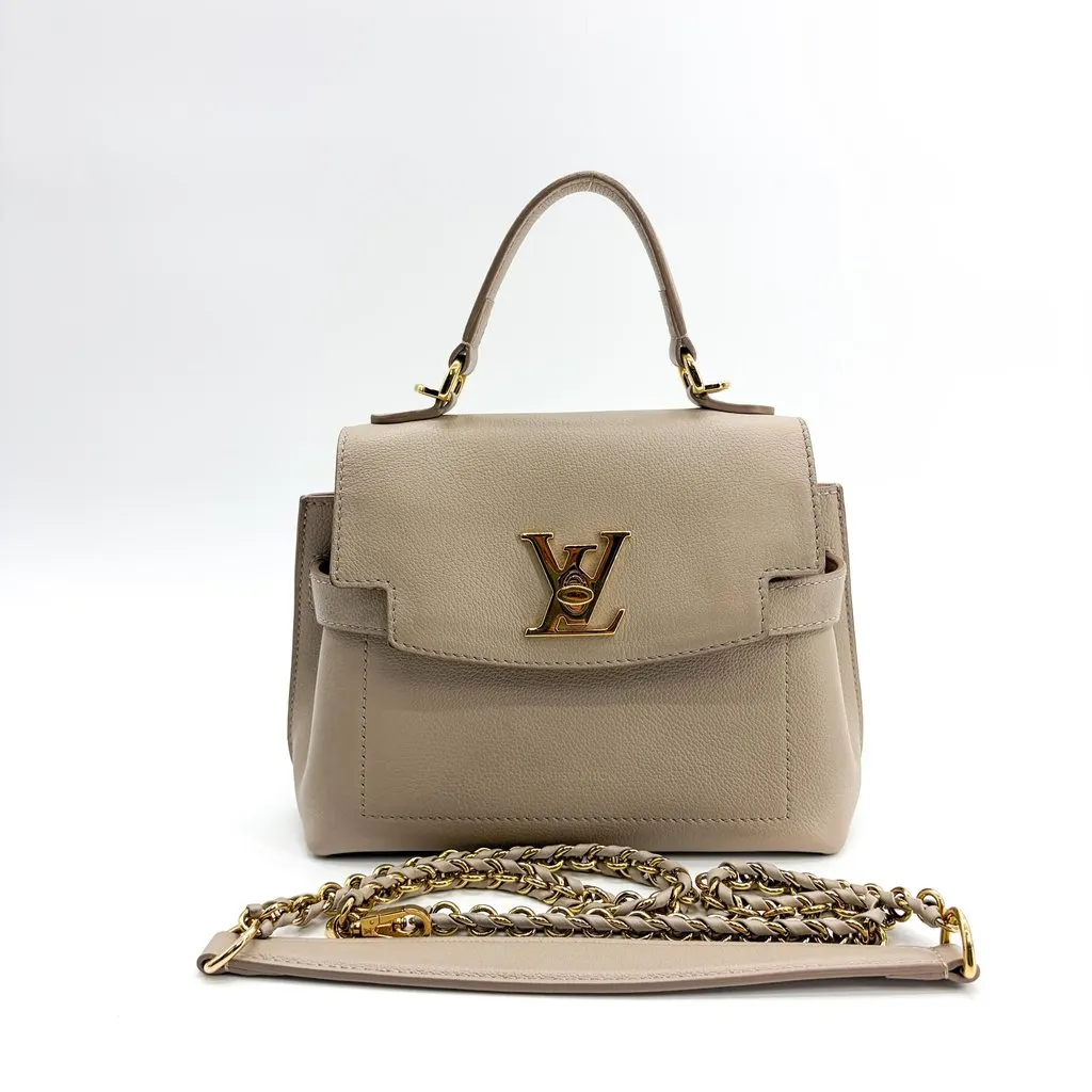 Louis Vuitton Lockme Ever BB Galle Gold Beige Leather Good - Back View