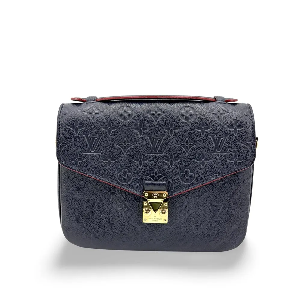 Louis Vuitton Pochette Métis Monogram Empreinte Marine Rouge Gold Leather Very good - Front View