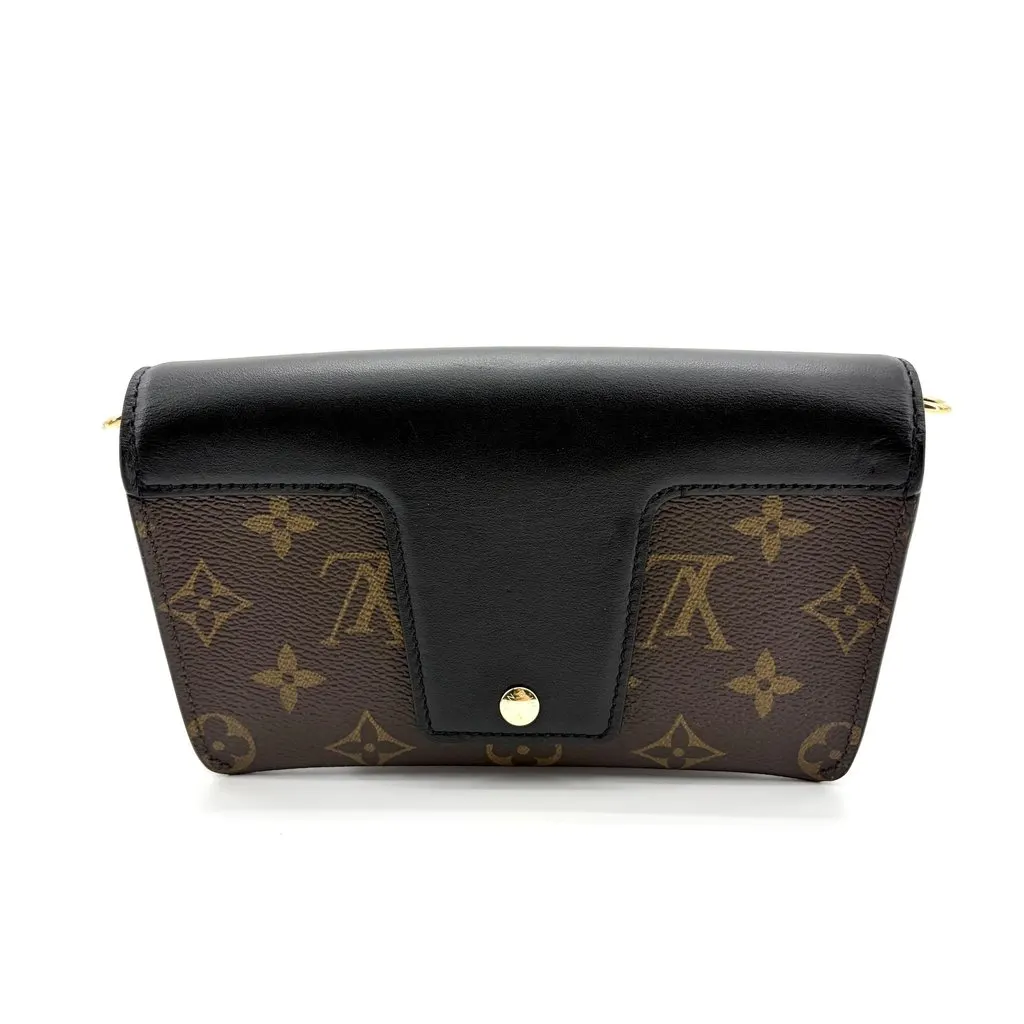 Louis Vuitton Padlock-on Strap Chain Crossbody Bag Black Canvas Very good - Inside View