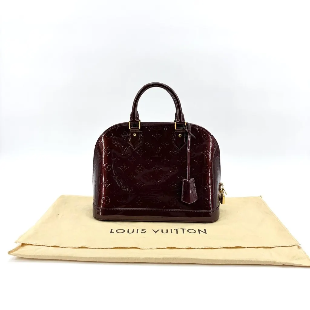 Louis Vuitton Alma PM Monogram Vernis Amarante Burgundy Leather Good - Back View