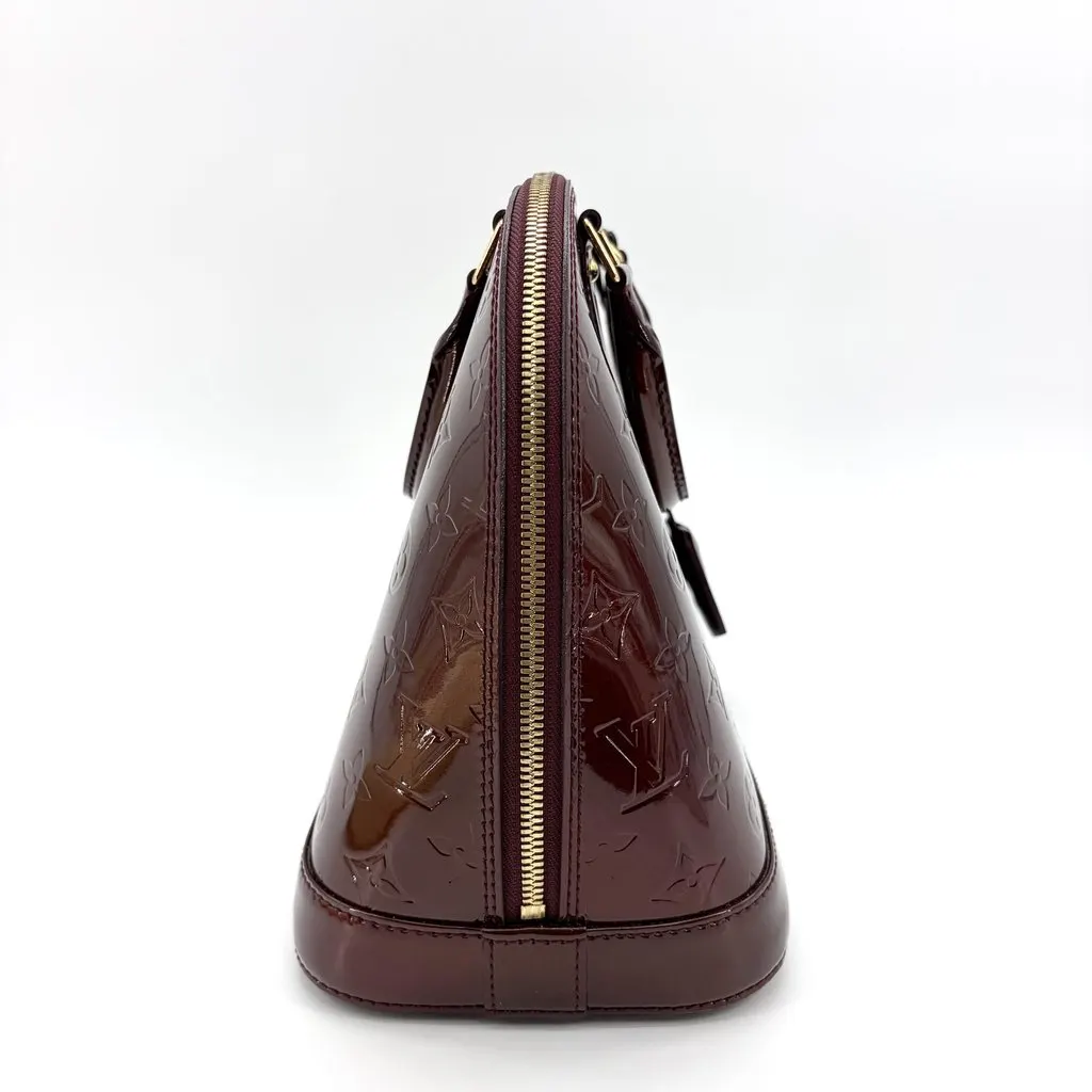 Louis Vuitton Alma PM Monogram Vernis Amarante Burgundy Leather Good - Box View