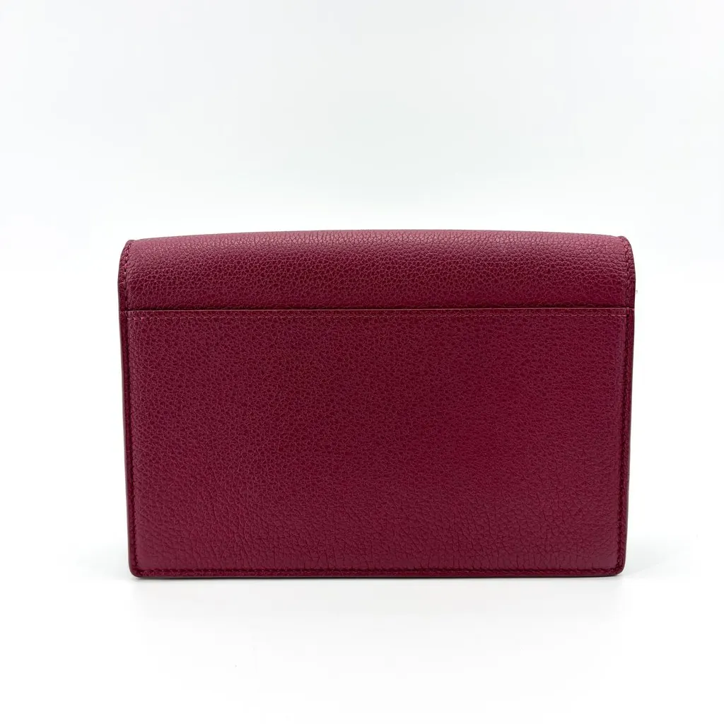 Louis Vuitton My Lock Me Chain Bag Burgundy Beige Beige Leather Good - Back View