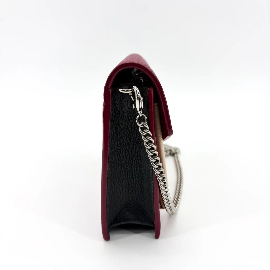 Louis Vuitton My Lock Me Chain Bag Burgundy Beige Beige Leather Good - Model View