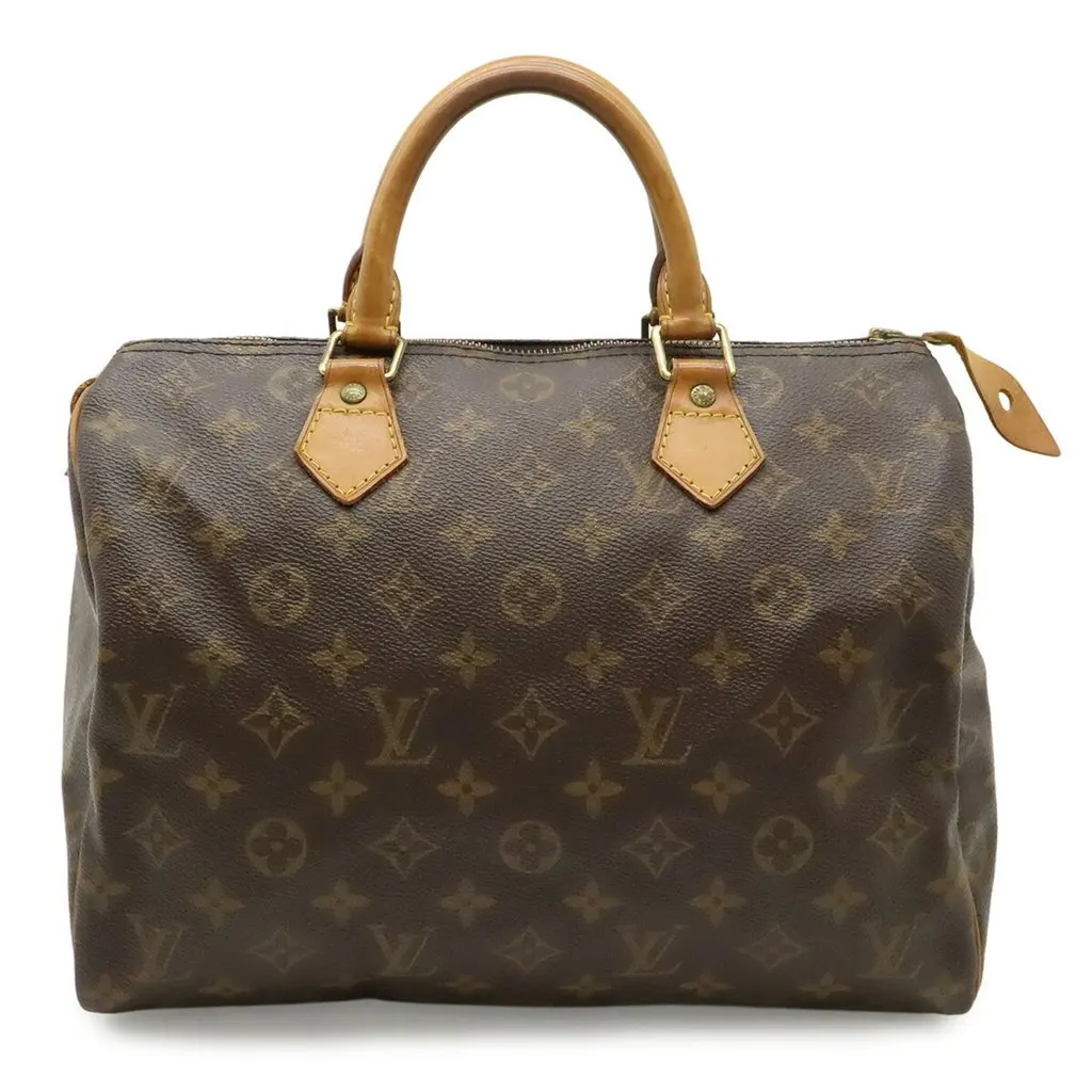 Louis Vuitton Monogram Speedy 30 Handbag M41526 Brown Canvas Good - Back View