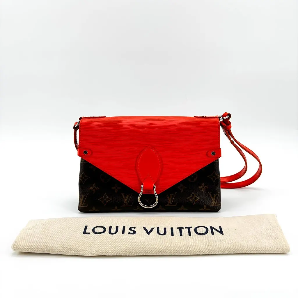 Louis Vuitton Monogram Epi Saint Michel Red Brown Canvas Good - Back View