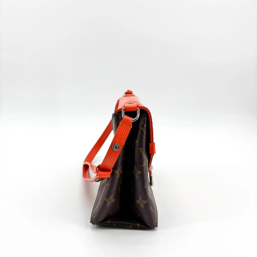 Louis Vuitton Monogram Epi Saint Michel Red Brown Canvas Good - Box View
