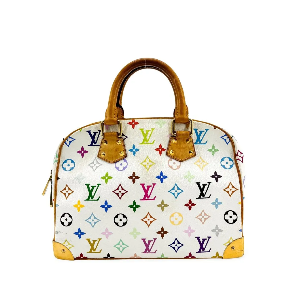 Louis Vuitton Monogram Multicolore Alma PM White Brown Canvas Good - Front View