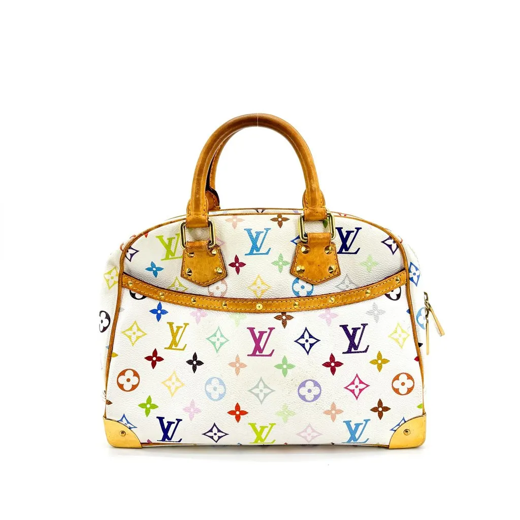 Louis Vuitton Monogram Multicolore Alma PM White Brown Canvas Good - Back View