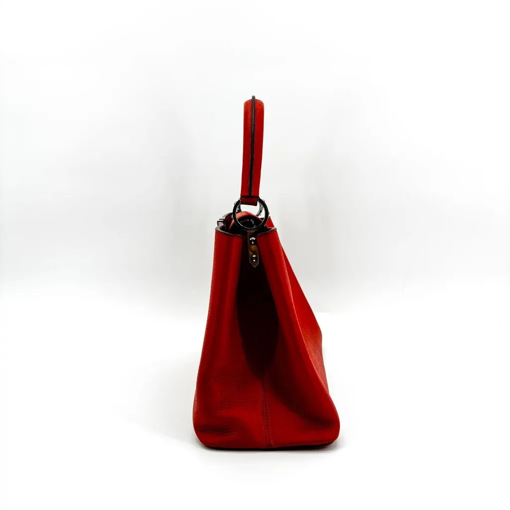 Louis Vuitton Capucines MM Taurillon Red Silver Hardware Red Leather Good - Model View