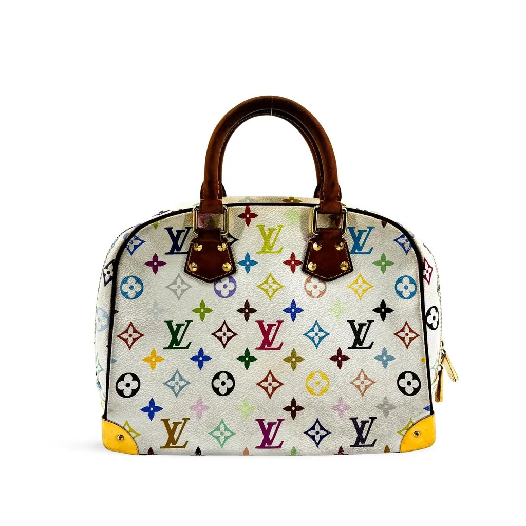 Louis Vuitton Monogram Multicolore Trouville White Brown Canvas Good - Front View