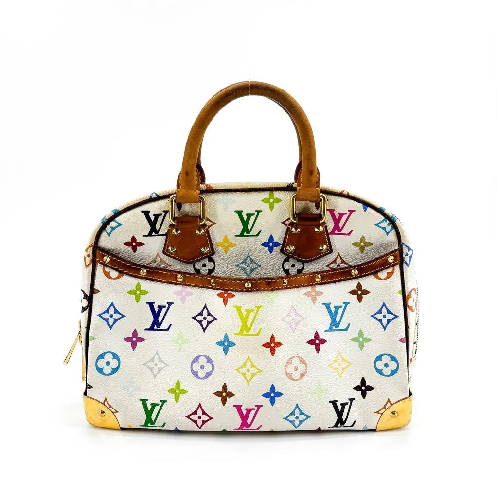 Louis Vuitton Monogram Multicolore Trouville White Brown Canvas Good - Back View