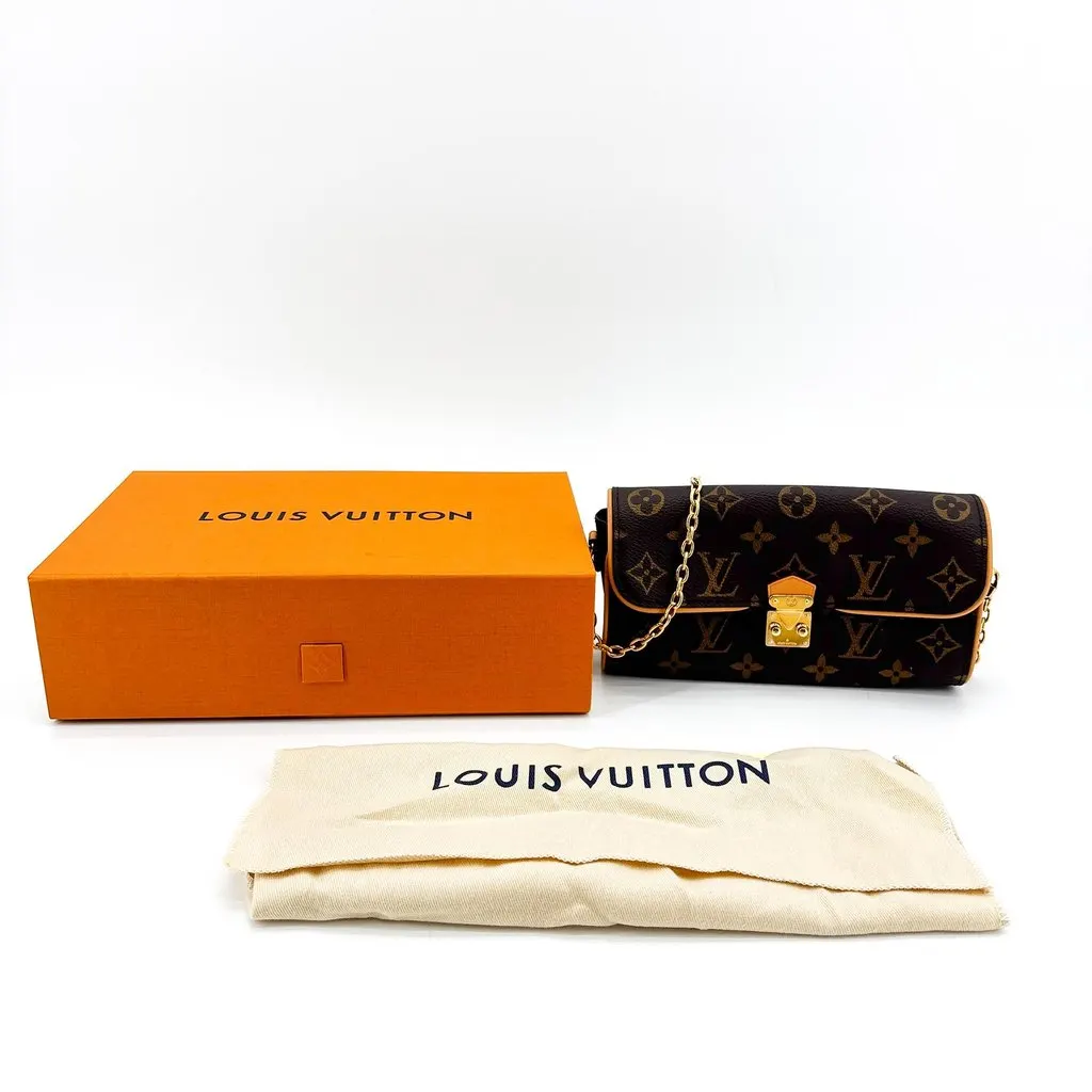 Louis Vuitton Monogram Beverly Clutch Brown Canvas Very good - Back View
