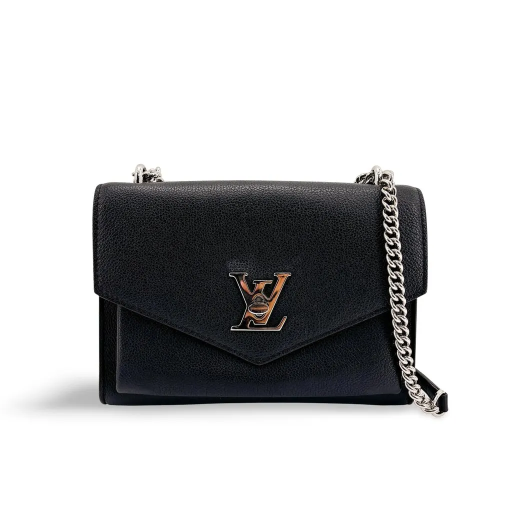 Louis Vuitton Lockme II BB Black Silver Hardware Black Leather Very good - Front View