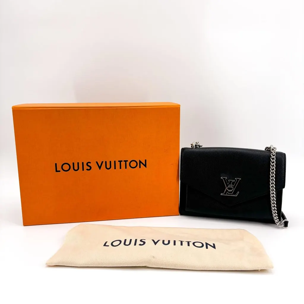 Louis Vuitton Lockme II BB Black Silver Hardware Black Leather Very good - Back View