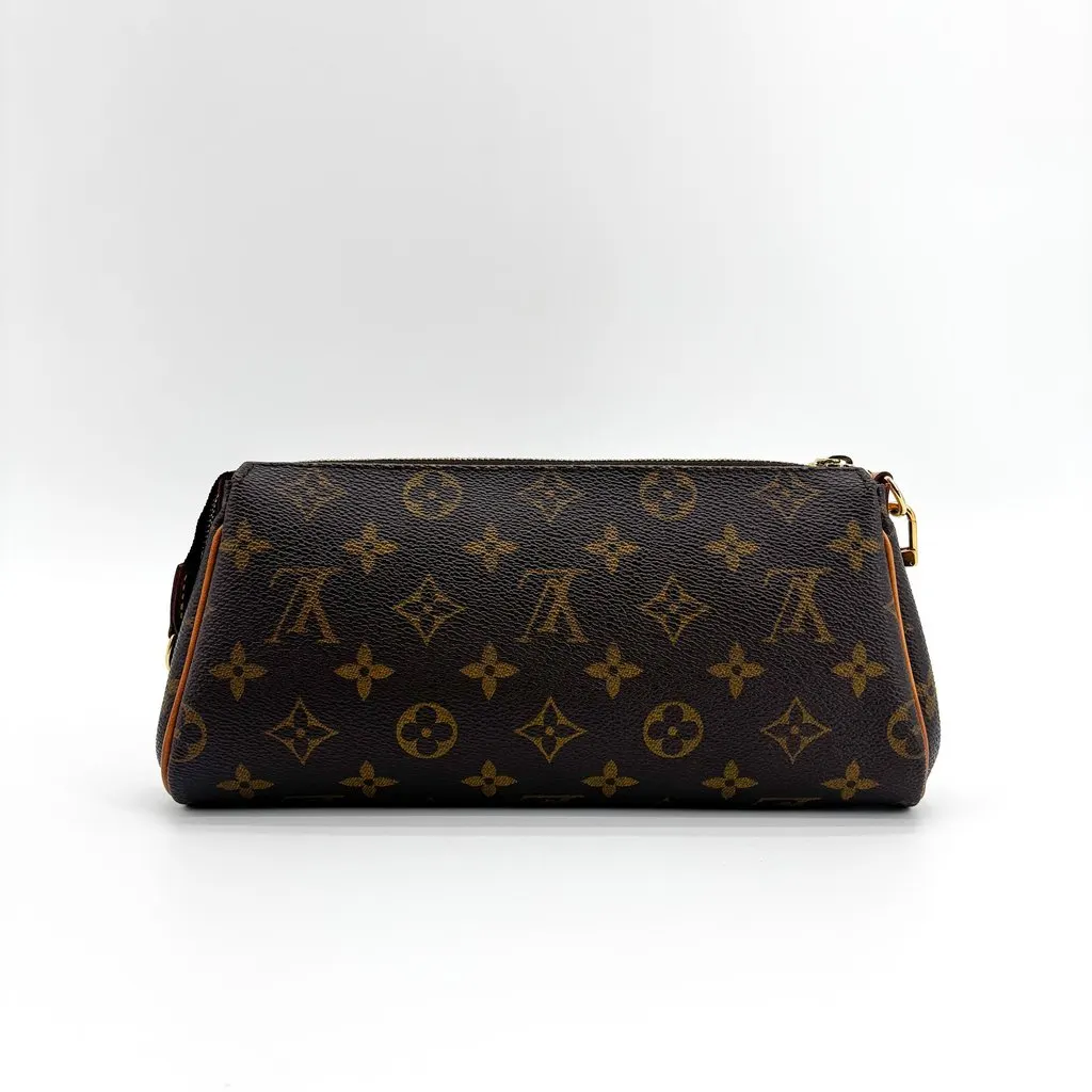 Louis Vuitton Monogram Eva Clutch Brown Canvas Good - Back View