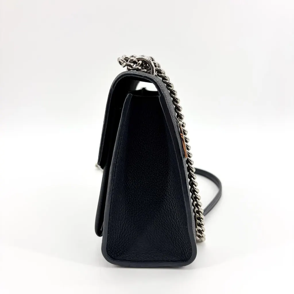 Louis Vuitton My Lockme Chain Shoulder Bag Black Silver Hardware Black Leather Good - Model View