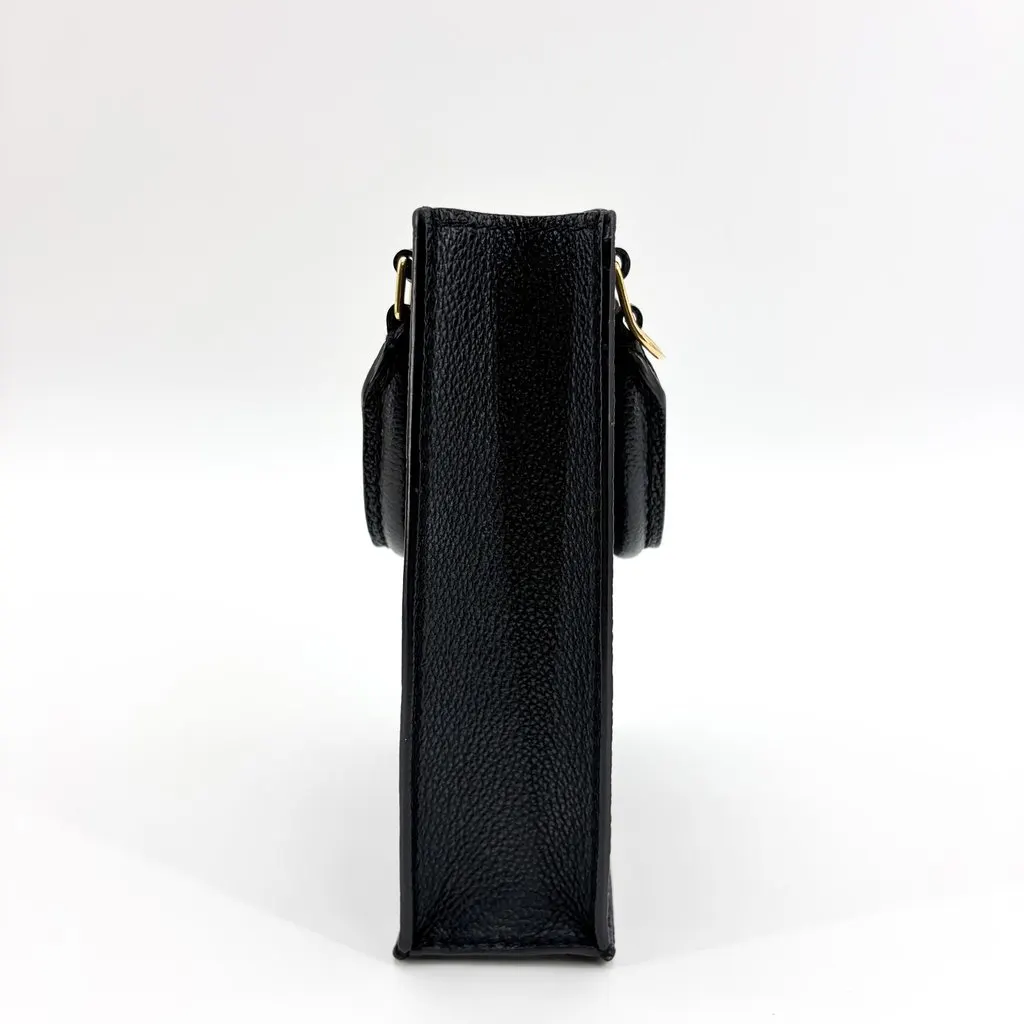 Louis Vuitton Petit Sac Plat Monogram Empreinte Black Black Leather Very good - Model View