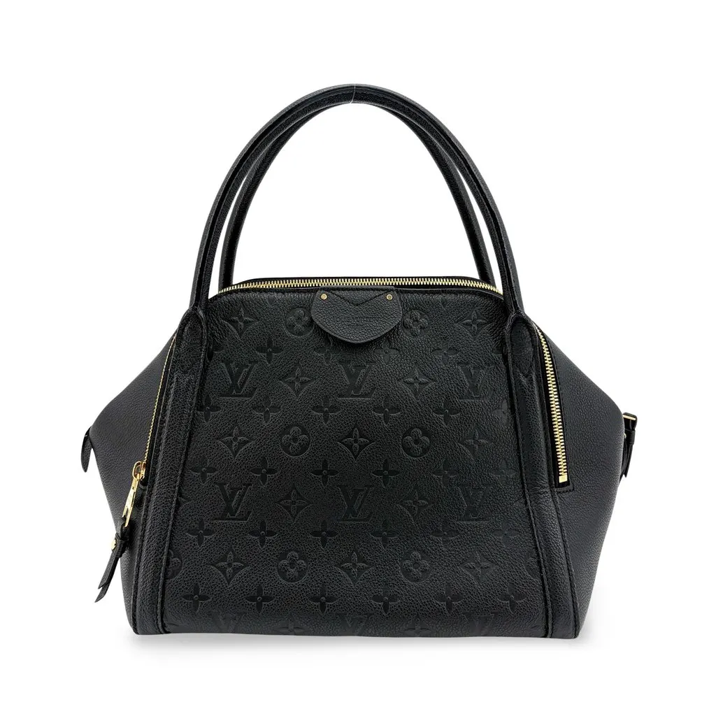 Louis Vuitton Pont Neuf MM Monogram Empreinte Noir Black Leather Good - Front View