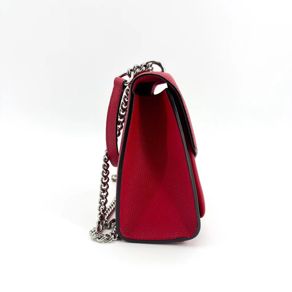 Louis Vuitton Lockme II BB Shoulder Bag Rubis Silver Hardware Red Leather Good - Inside View