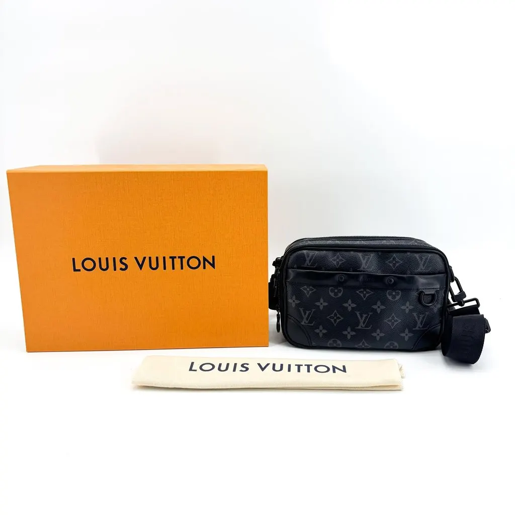 Louis Vuitton Gaston Wearable Wallet Monogram Eclipse Black Canvas Very good - Back View