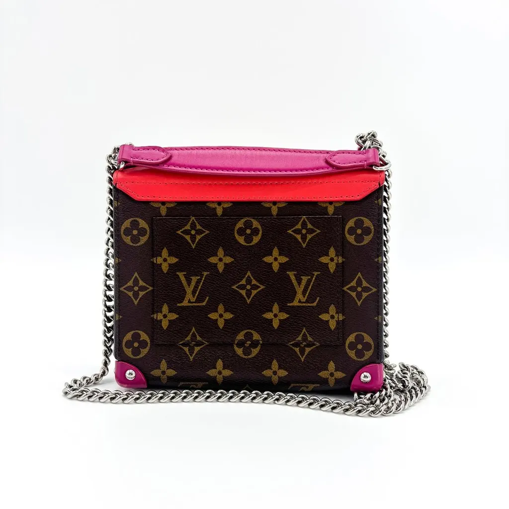 Louis Vuitton Monogram Totem Mask Chain Shoulder Bag PM Blue Canvas Good - Inside View