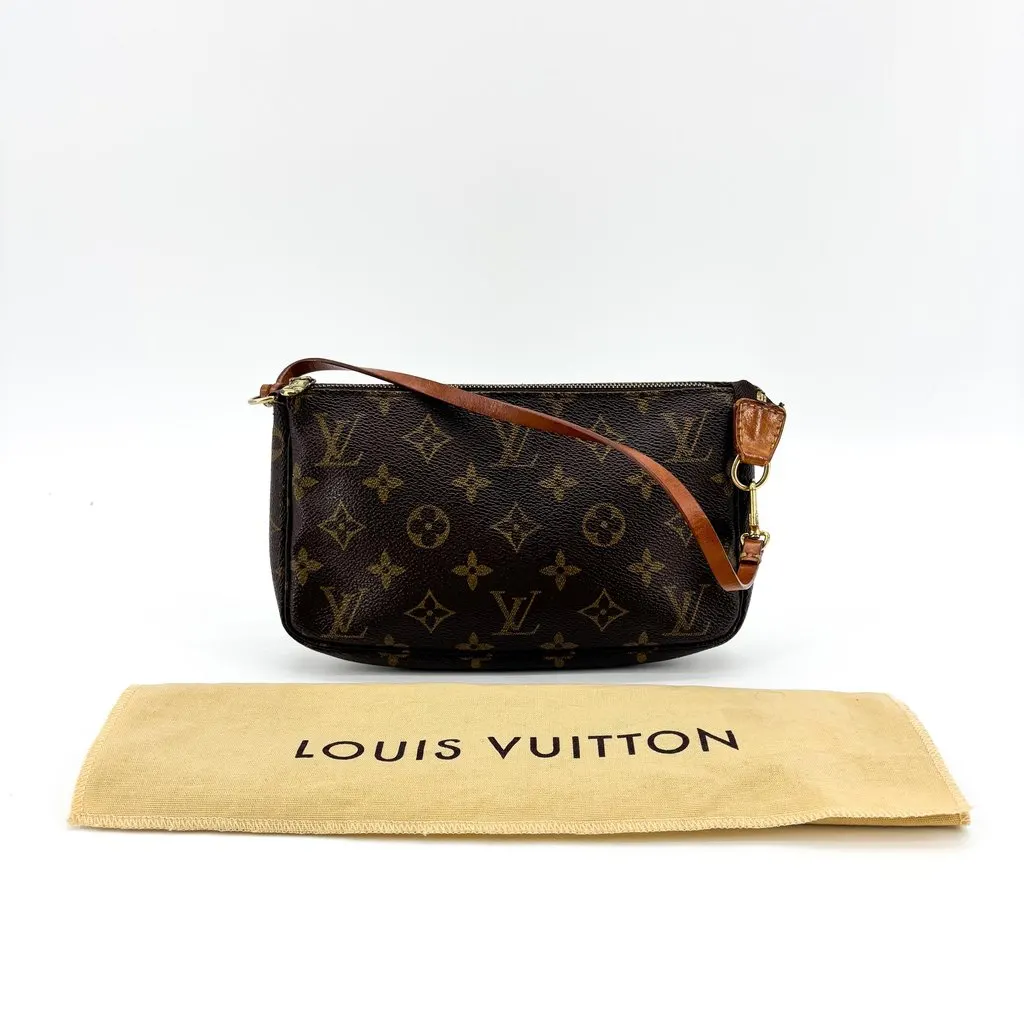 Louis Vuitton Monogram Pochette Accessoires Brown Canvas Good - Back View