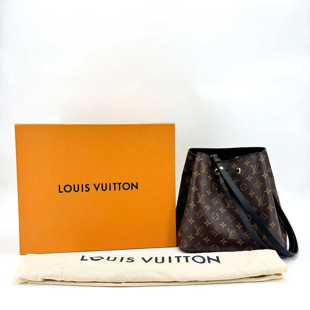 Louis Vuitton NeoNoe MM Monogram Noir Black Canvas Good - Back View