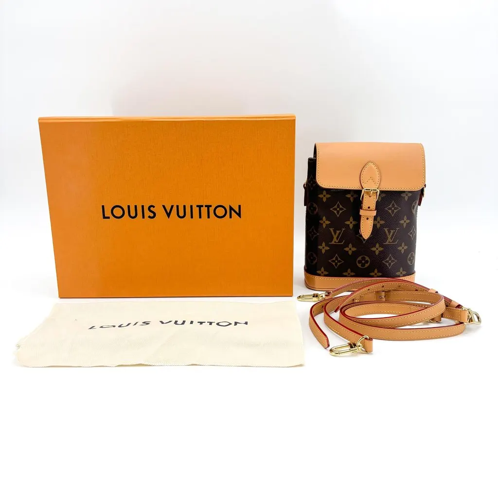 Louis Vuitton Monogram Fold Me Pouch Beige Canvas Very good - Back View