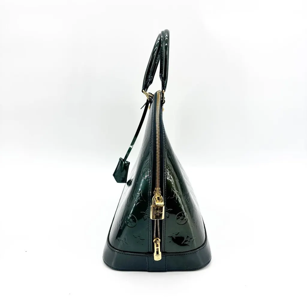 Louis Vuitton Monogram Vernis Alma PM Dark Green Green Leather Good - Inside View