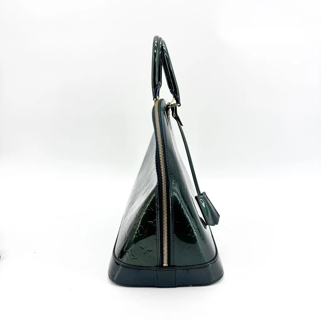Louis Vuitton Monogram Vernis Alma PM Dark Green Green Leather Good - Model View