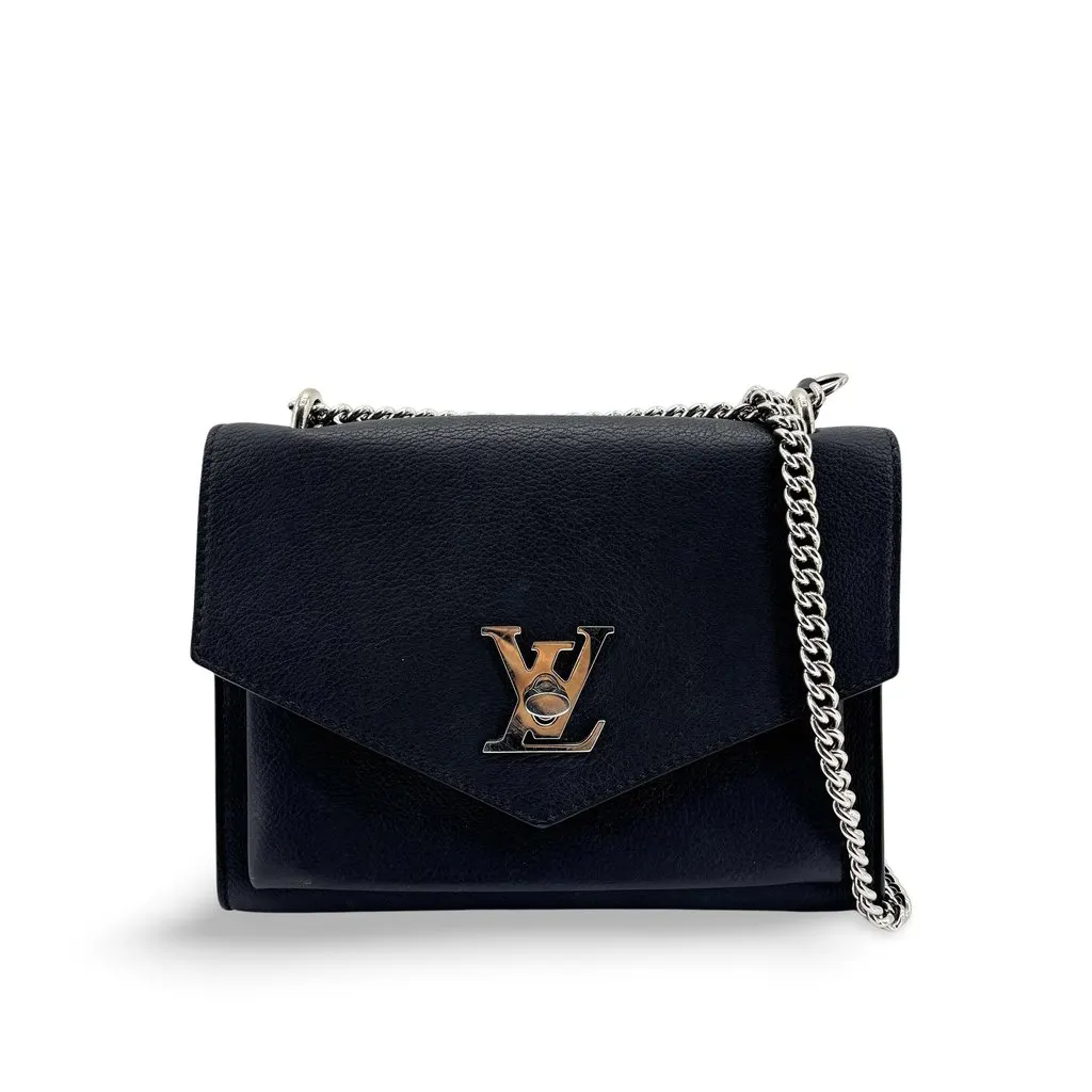 Louis Vuitton Lockme II BB Shoulder Bag Black Black Leather Good - Front View