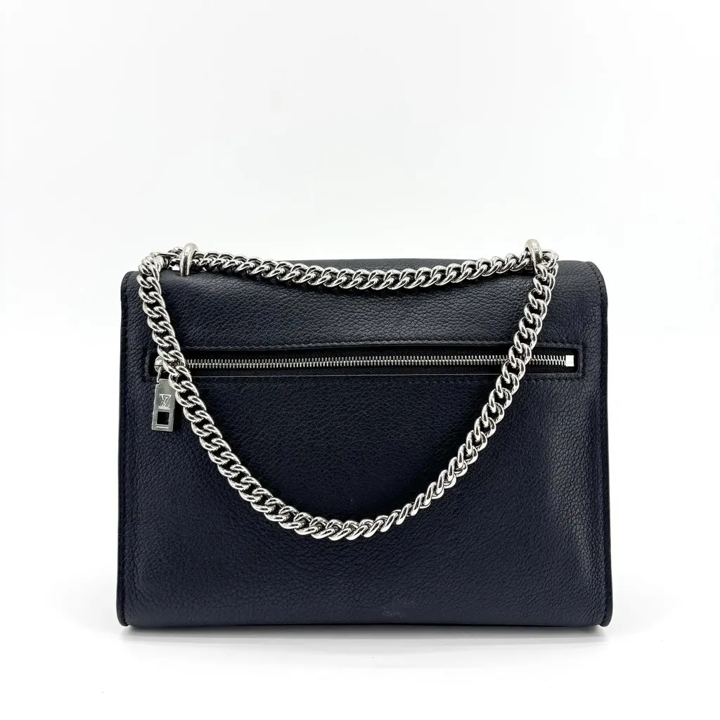 Louis Vuitton Lockme II BB Shoulder Bag Black Black Leather Good - Back View