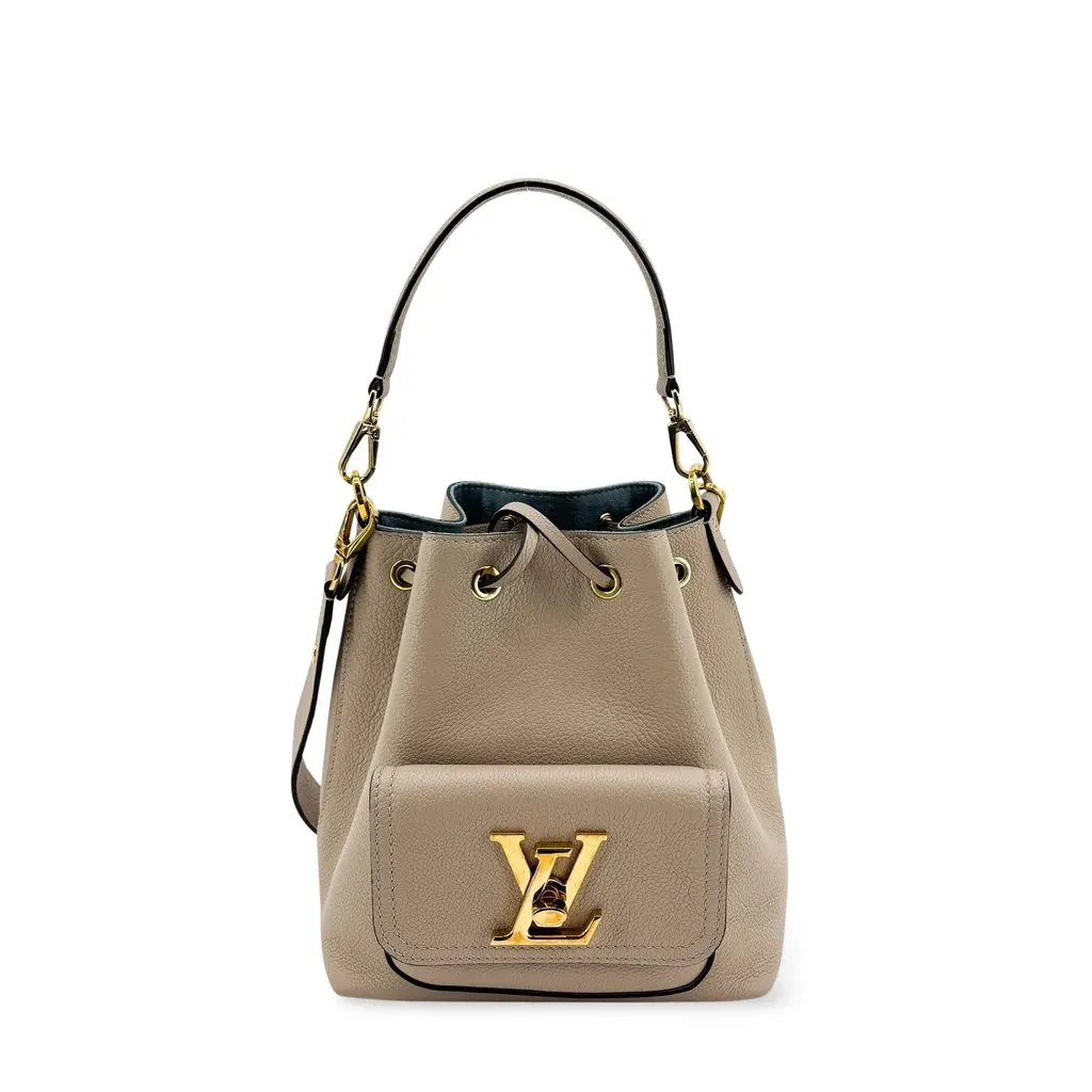 Louis Vuitton Lockme Bucket NV Galet Beige Leather Very good - Front View