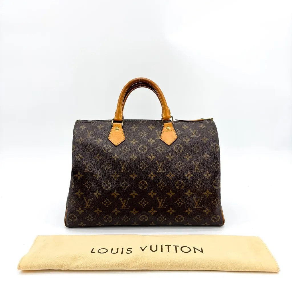 Louis Vuitton Monogram Speedy 35 Brown Canvas Good - Back View