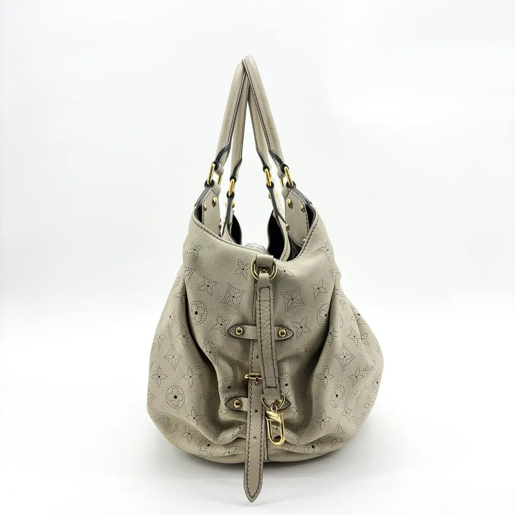 Louis Vuitton Mahina L Shoulder Bag Taupe Beige Leather Good - Box View