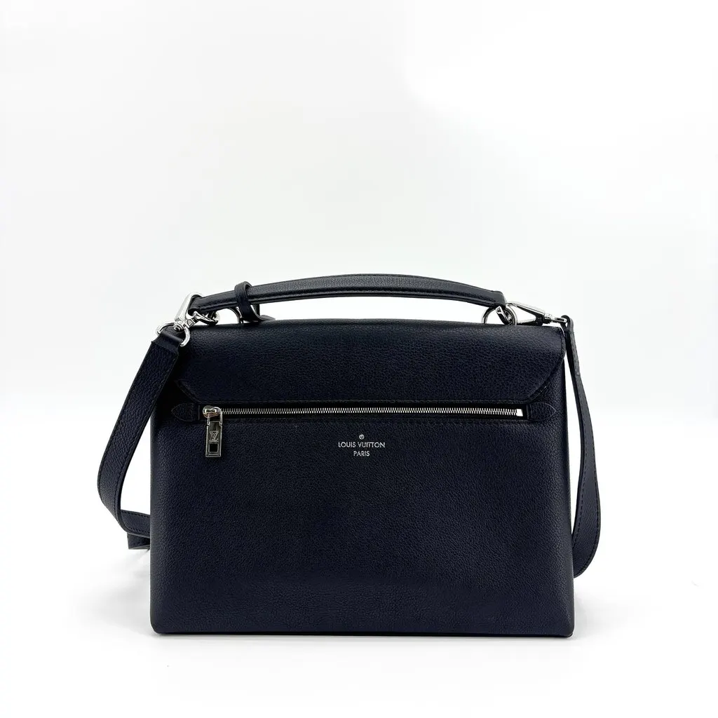 Louis Vuitton Lockme Ever MM Navy Silver Hardware Navy Leather Good - Model View