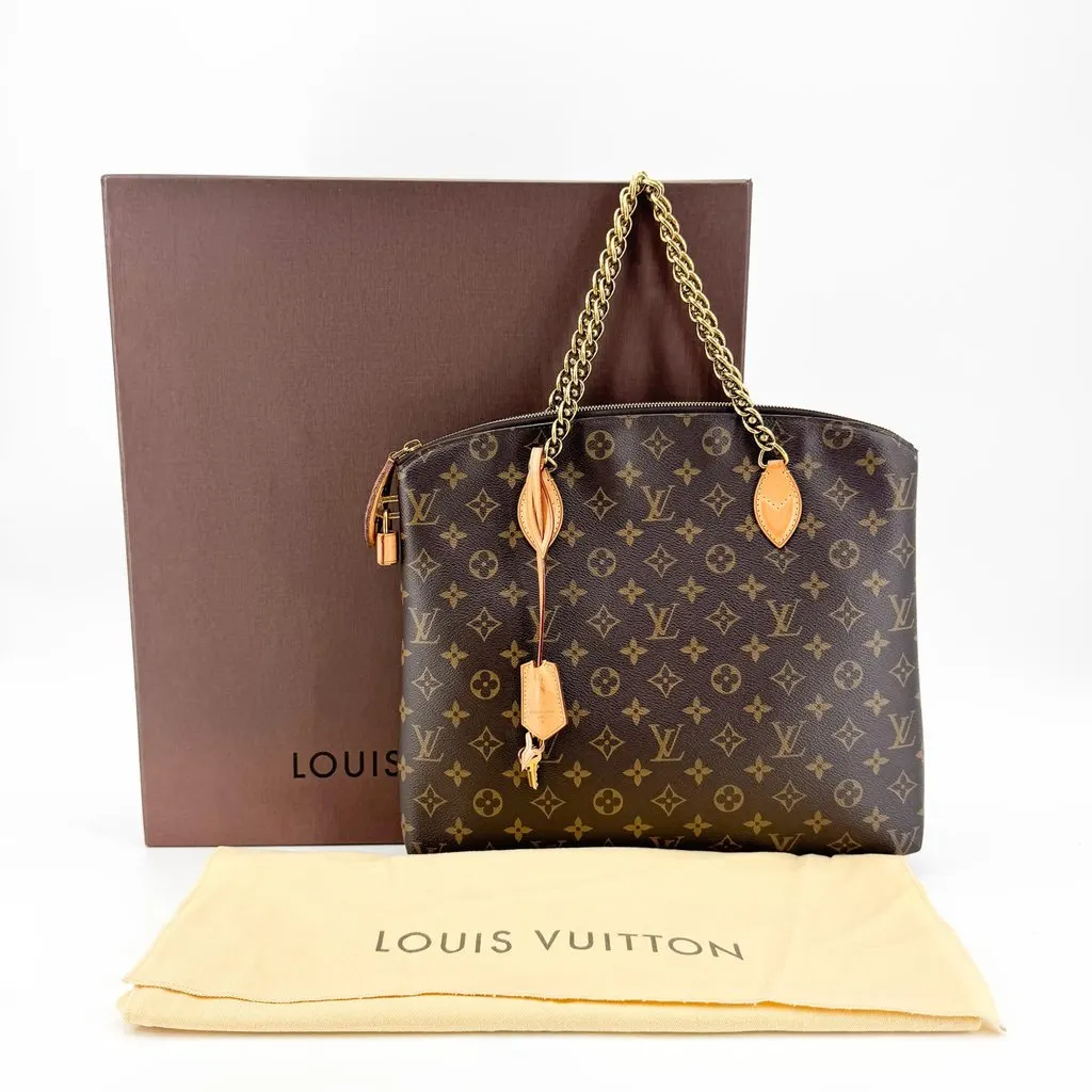 Louis Vuitton Monogram Lockit Chain MM Beige Canvas Good - Back View