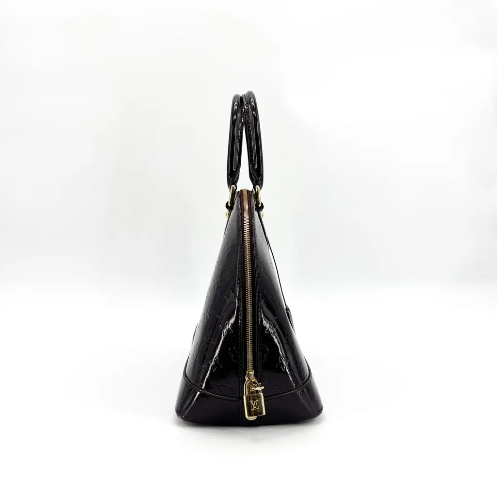 Louis Vuitton Alma PM Monogram Vernis Amarante Burgundy Leather Very good - Model View