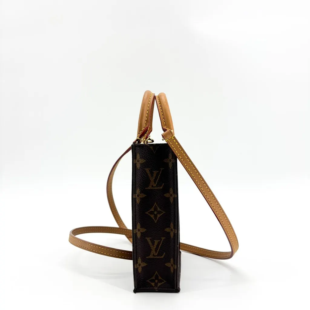 Louis Vuitton Petit Sac Plat Monogram Beige Canvas Very good - Inside View