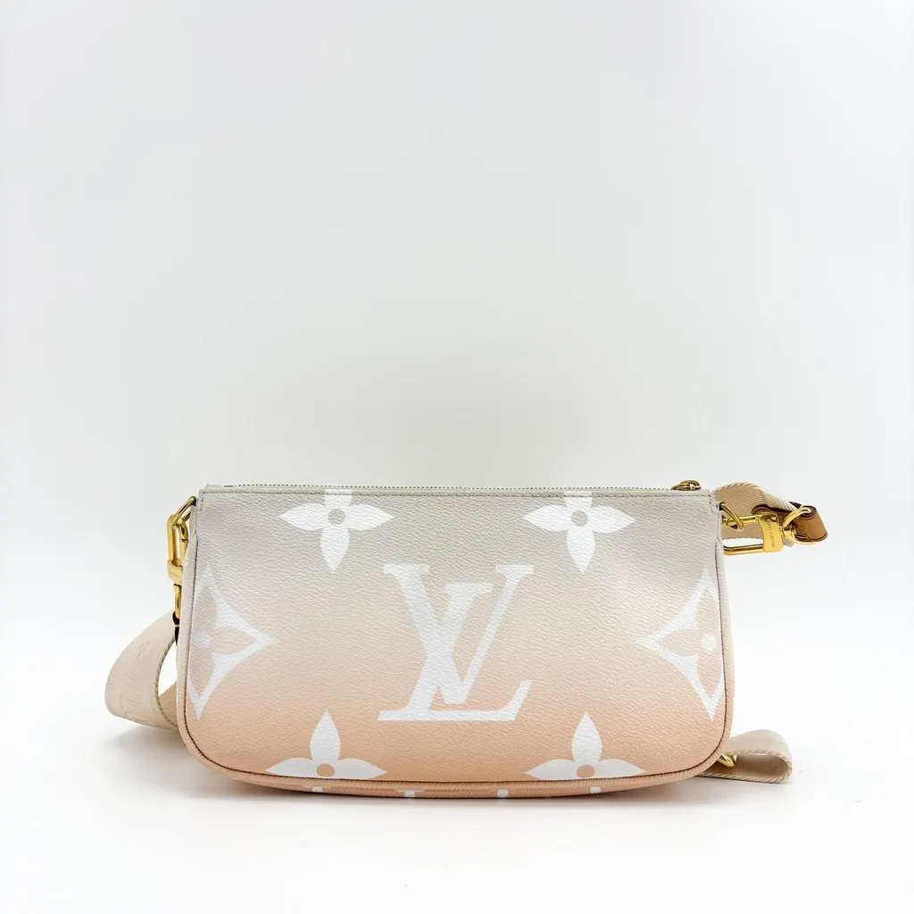 Louis Vuitton By The Pool Multi Pochette Accessoires Rose Claire Beige Canvas Good - Inside View