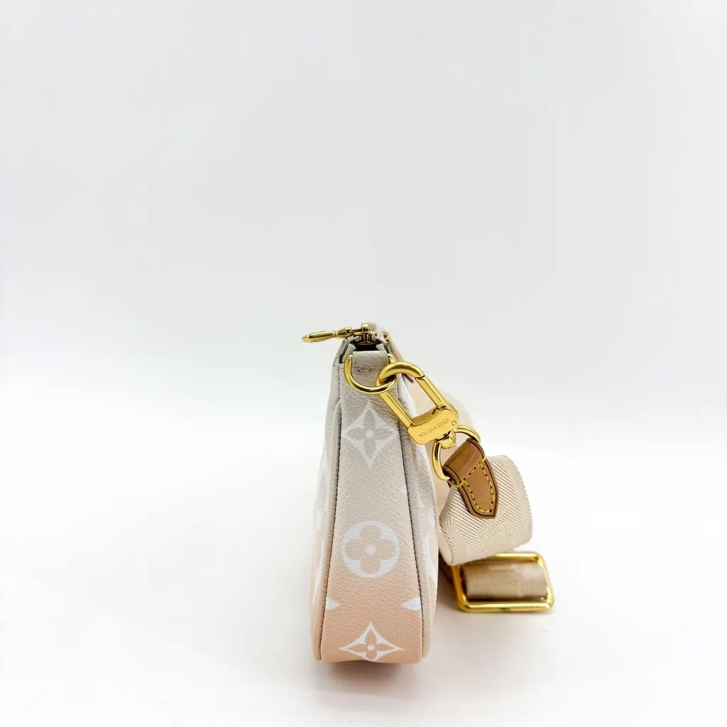 Louis Vuitton By The Pool Multi Pochette Accessoires Rose Claire Beige Canvas Good - Box View