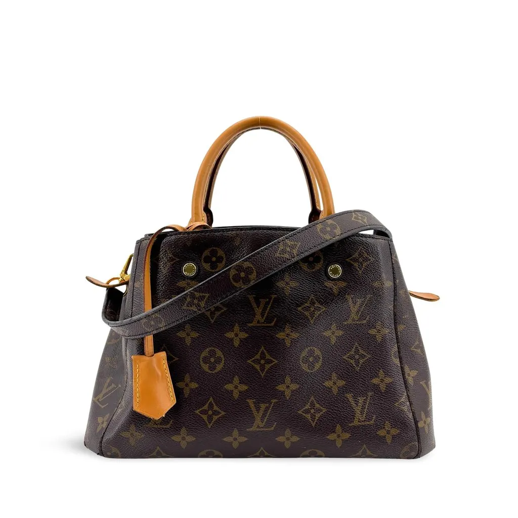 Louis Vuitton Montaigne BB Monogram Brown Canvas Good - Front View